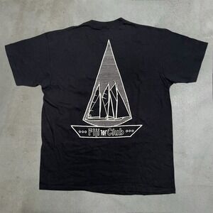 Vintage Fiji T-Shirt Mens XL-XXL Black 1989 Fiji Club Sailboat Single Stitch USA
